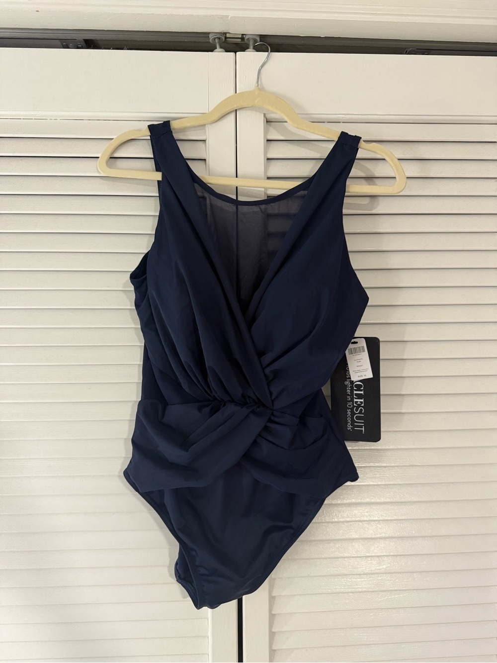 Miraclesuit Illusionists Palma Navy Twist-Front One-Piece Swimsuit